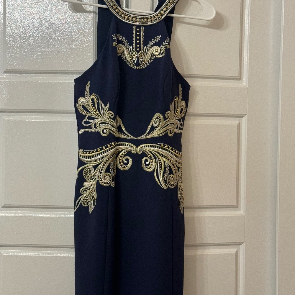 Lilly Pulitzer Navy and Gold Dress